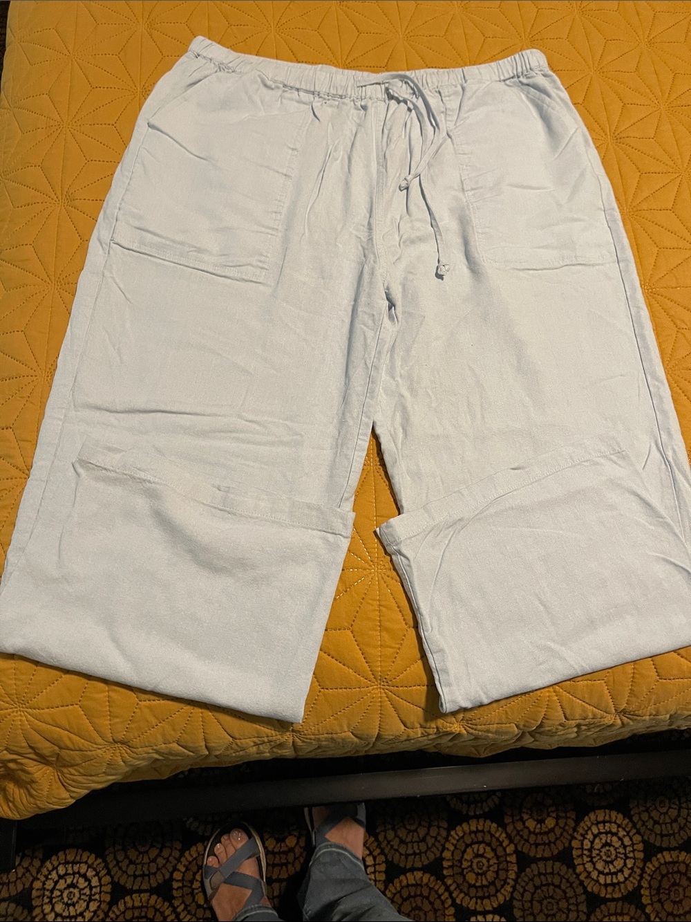 Men's Light Blue Drawstring Lounge Pants